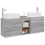 vidaXL Set kabinetov do kúpeľne 3 ks Sivý Sonoma 53 x 34,5 x 63 cm – Obrázok 3