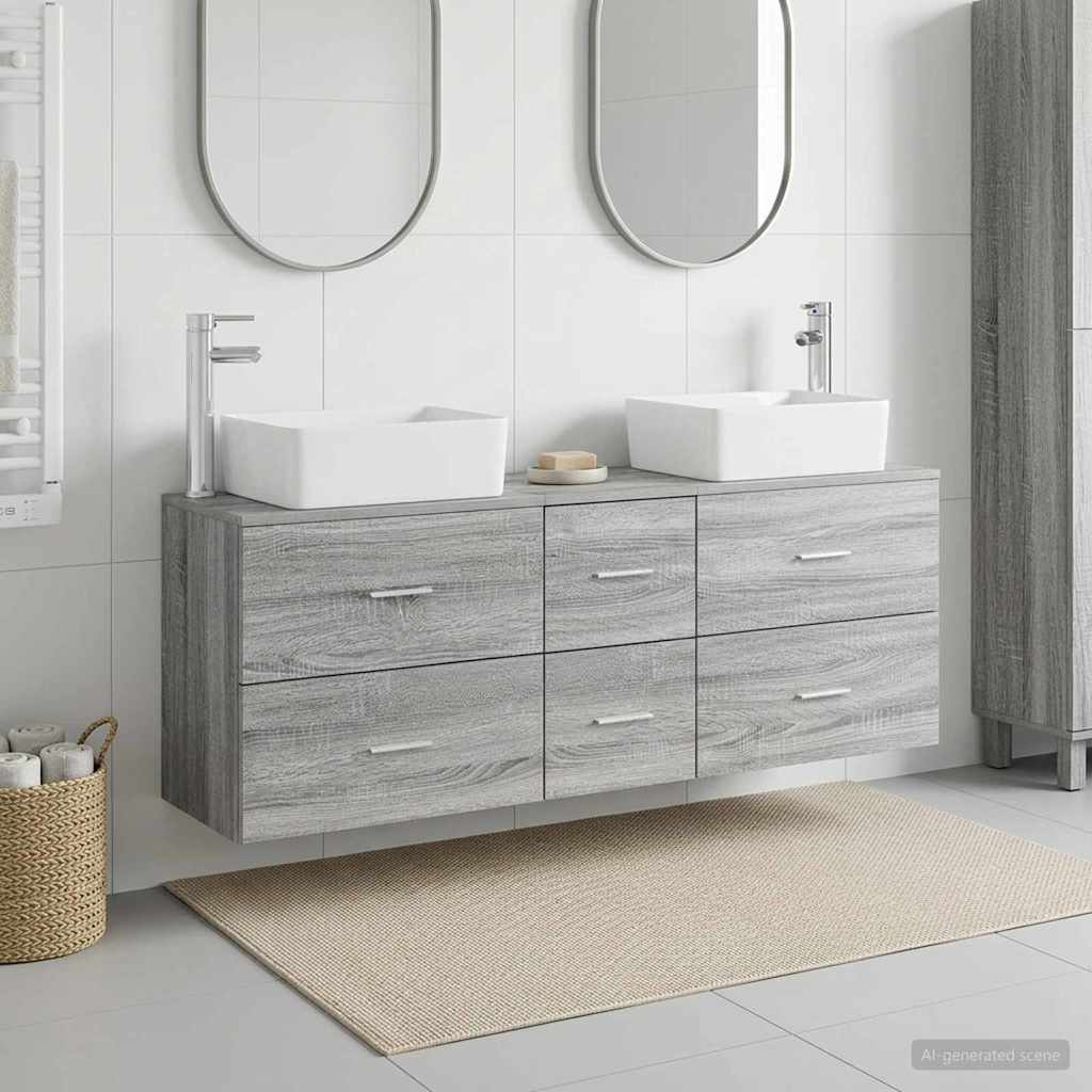 3405864_1.jpg vidaXL Set kabinetov do kúpeľne 3 ks Sivý Sonoma 53 x 34,5 x 63 cm – Obrázok 1