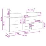 vidaXL Set kabinetov do kúpeľne 3 ks Sivý Sonoma 53 x 34,5 x 63 cm – Obrázok 11