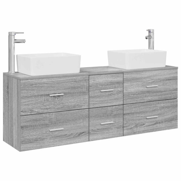 vidaXL Set kabinetov do kúpeľne 3 ks Sivý Sonoma 53 x 34,5 x 63 cm – Obrázok 2