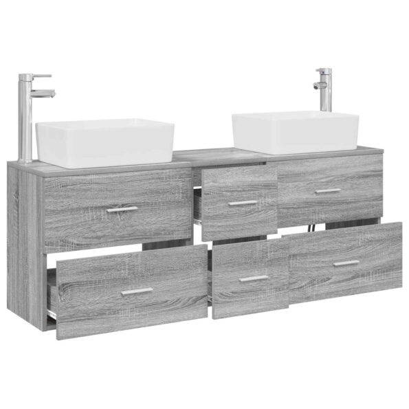 vidaXL Set kabinetov do kúpeľne 3 ks Sivý Sonoma 53 x 34,5 x 63 cm – Obrázok 3