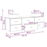 vidaXL Set kabinetov do kúpeľne 3 ks Čierna 62,5 x 44,5 x 50 cm – Obrázok 10