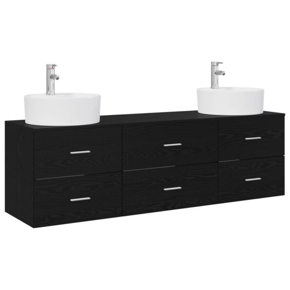 vidaXL Set kabinetov do kúpeľne 3 ks Čierna 62,5 x 44,5 x 50 cm – Obrázok 2