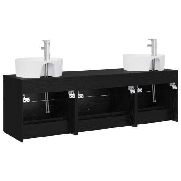 vidaXL Set kabinetov do kúpeľne 3 ks Čierna 62,5 x 44,5 x 50 cm – Obrázok 7