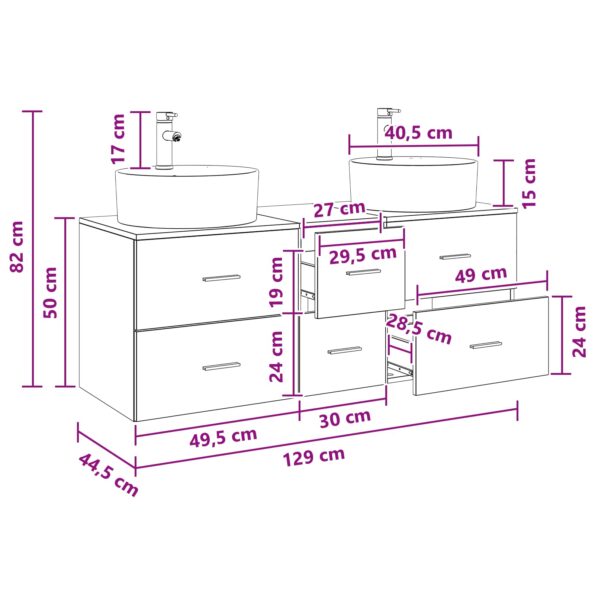 vidaXL Sada kúpeľňového nábytku 3 ks Biela 49,5 x 44,5 x 65 cm – Obrázok 10
