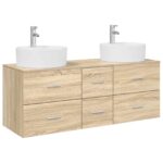 vidaXL Sada kúpeľňového nábytku 3 ks Dub sonoma 49,5 x 44,5 x 65 cm – Obrázok 2