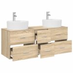 vidaXL Sada kúpeľňového nábytku 3 ks Dub sonoma 49,5 x 44,5 x 65 cm – Obrázok 3