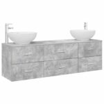 vidaXL Sada kúpeľňového nábytku 3 ks Betónovo sivá 49,5 x 44,5 x 65 cm – Obrázok 2