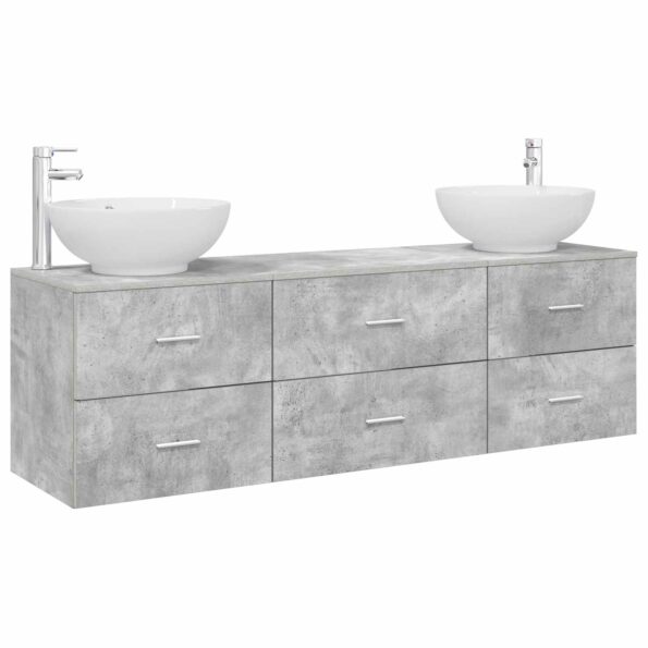 vidaXL Sada kúpeľňového nábytku 3 ks Betónovo sivá 49,5 x 44,5 x 65 cm – Obrázok 2