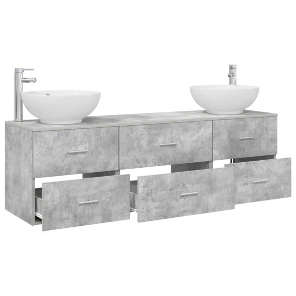 vidaXL Sada kúpeľňového nábytku 3 ks Betónovo sivá 49,5 x 44,5 x 65 cm – Obrázok 3