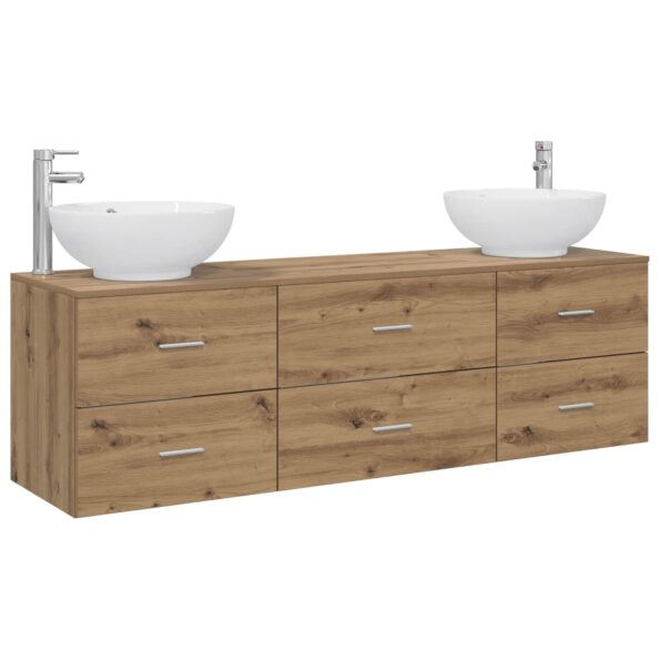 vidaXL Sada kúpeľňového nábytku 3 ks Dub artisan 49,5 x 44,5 x 65 cm – Obrázok 2