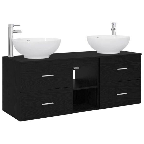 vidaXL Sada kúpeľňového nábytku 3 ks Čierna 49,5 x 44,5 x 65 cm – Obrázok 2