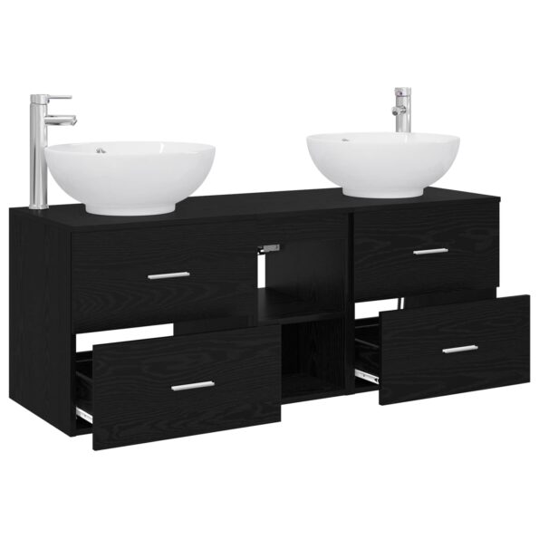 vidaXL Sada kúpeľňového nábytku 3 ks Čierna 49,5 x 44,5 x 65 cm – Obrázok 4