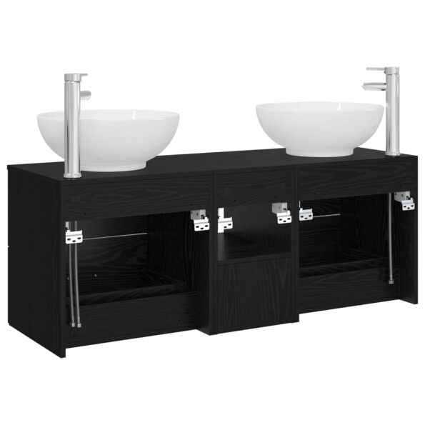 vidaXL Sada kúpeľňového nábytku 3 ks Čierna 49,5 x 44,5 x 65 cm – Obrázok 8