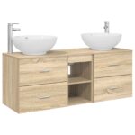 vidaXL Sada kúpeľňového nábytku 3 ks Dub sonoma 49,5 x 44,5 x 65 cm – Obrázok 2