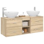 vidaXL Sada kúpeľňového nábytku 3 ks Dub sonoma 49,5 x 44,5 x 65 cm – Obrázok 3