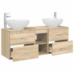 vidaXL Sada kúpeľňového nábytku 3 ks Dub sonoma 49,5 x 44,5 x 65 cm – Obrázok 4