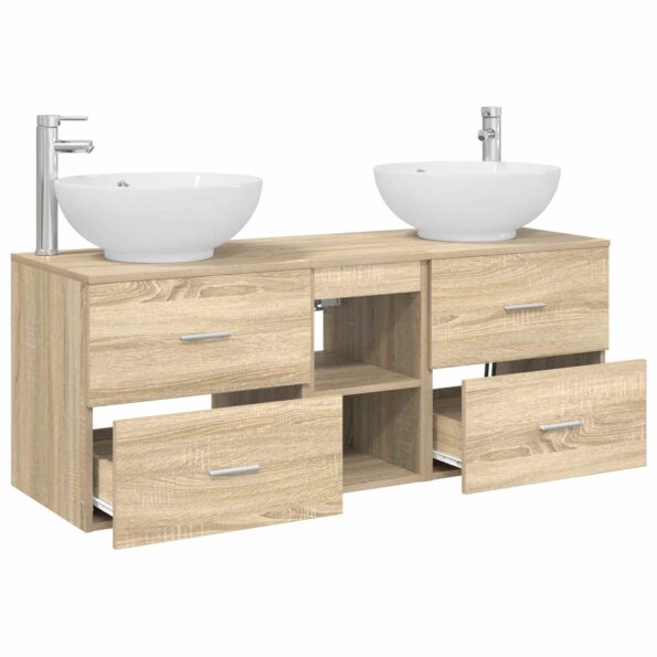 vidaXL Sada kúpeľňového nábytku 3 ks Dub sonoma 49,5 x 44,5 x 65 cm – Obrázok 4
