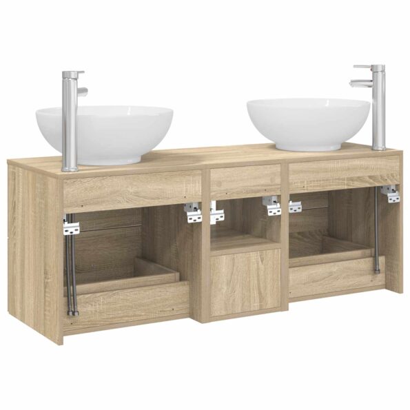 vidaXL Sada kúpeľňového nábytku 3 ks Dub sonoma 49,5 x 44,5 x 65 cm – Obrázok 8