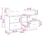 vidaXL Sada kúpeľňového nábytku 3 ks Staré drevo 49,5 x 44,5 x 65 cm – Obrázok 12