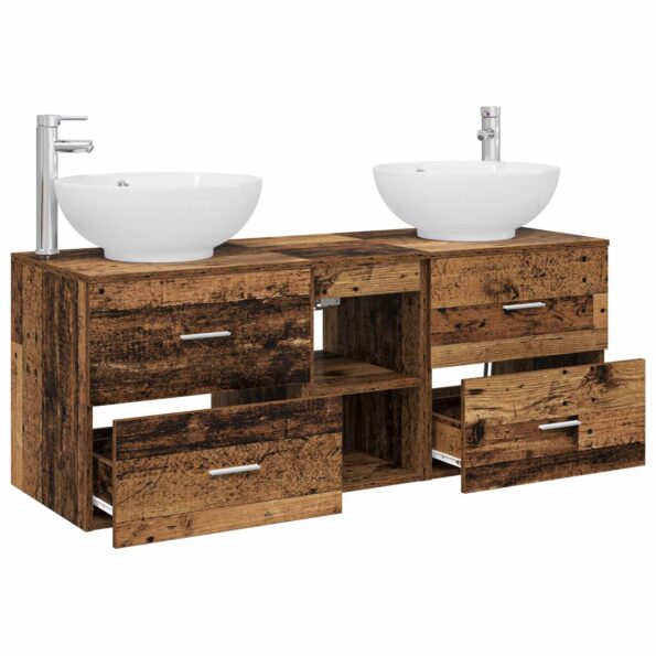 vidaXL Sada kúpeľňového nábytku 3 ks Staré drevo 49,5 x 44,5 x 65 cm – Obrázok 4