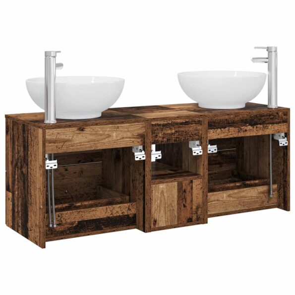 vidaXL Sada kúpeľňového nábytku 3 ks Staré drevo 49,5 x 44,5 x 65 cm – Obrázok 8