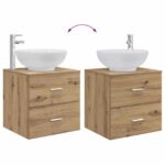 vidaXL Sada kúpeľňového nábytku 3 ks Dub artisan 49,5 x 44,5 x 65 cm – Obrázok 11