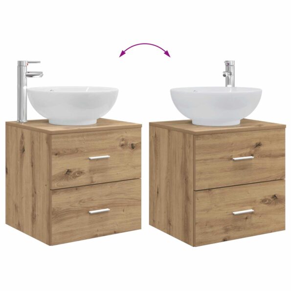 vidaXL Sada kúpeľňového nábytku 3 ks Dub artisan 49,5 x 44,5 x 65 cm – Obrázok 11