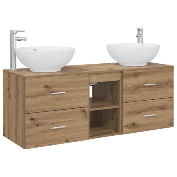 vidaXL Sada kúpeľňového nábytku 3 ks Dub artisan 49,5 x 44,5 x 65 cm – Obrázok 2