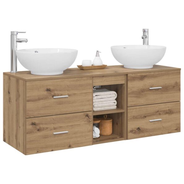 vidaXL Sada kúpeľňového nábytku 3 ks Dub artisan 49,5 x 44,5 x 65 cm – Obrázok 3