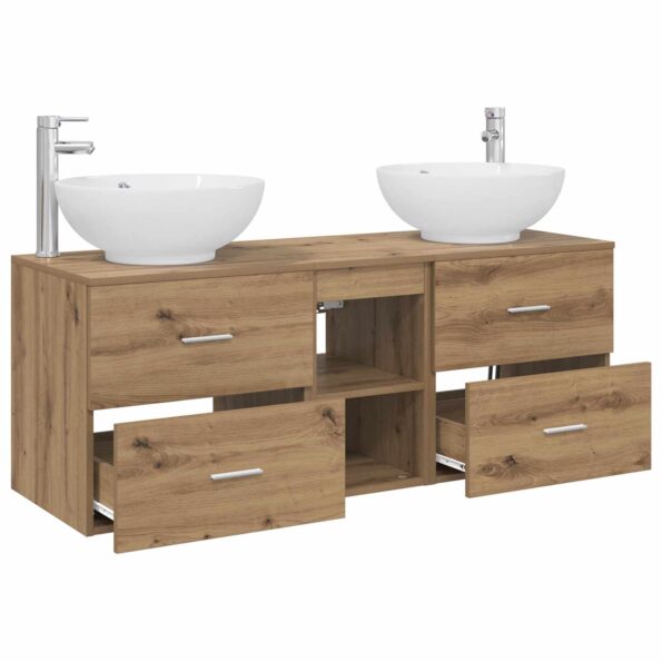 vidaXL Sada kúpeľňového nábytku 3 ks Dub artisan 49,5 x 44,5 x 65 cm – Obrázok 4