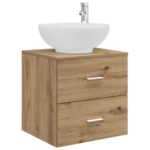 vidaXL Sada kúpeľňového nábytku 3 ks Dub artisan 49,5 x 44,5 x 65 cm – Obrázok 5