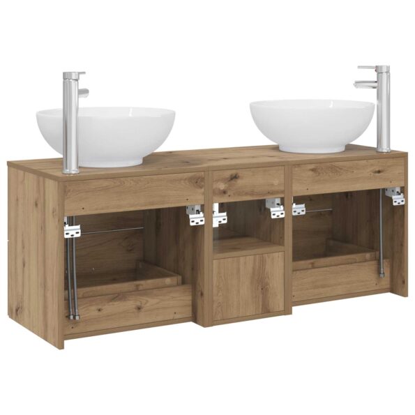 vidaXL Sada kúpeľňového nábytku 3 ks Dub artisan 49,5 x 44,5 x 65 cm – Obrázok 8