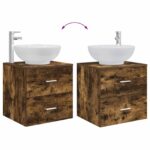vidaXL Sada kúpeľňového nábytku 3 ks Dymový dub 49,5 x 44,5 x 65 cm – Obrázok 10