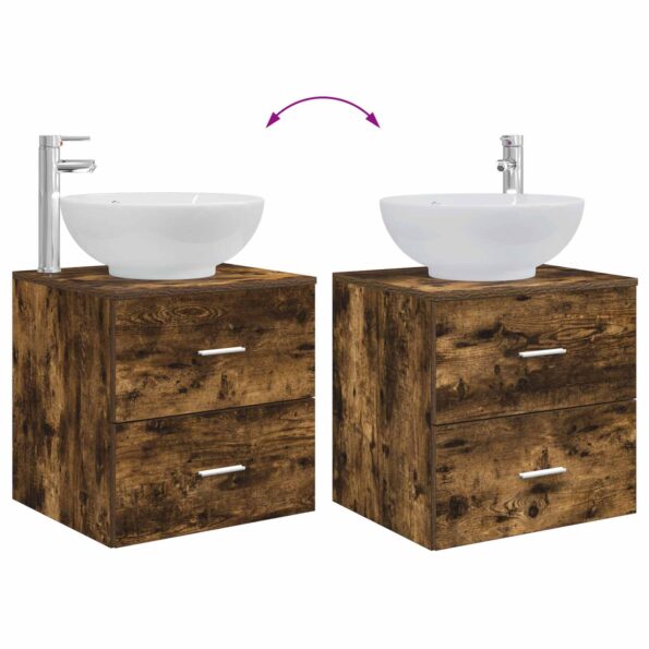 vidaXL Sada kúpeľňového nábytku 3 ks Dymový dub 49,5 x 44,5 x 65 cm – Obrázok 10
