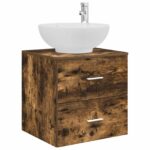 vidaXL Sada kúpeľňového nábytku 3 ks Dymový dub 49,5 x 44,5 x 65 cm – Obrázok 4