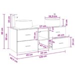 vidaXL Sada kúpeľňového nábytku 3 ks Čierna 49,5 x 44,5 x 66 cm – Obrázok 12