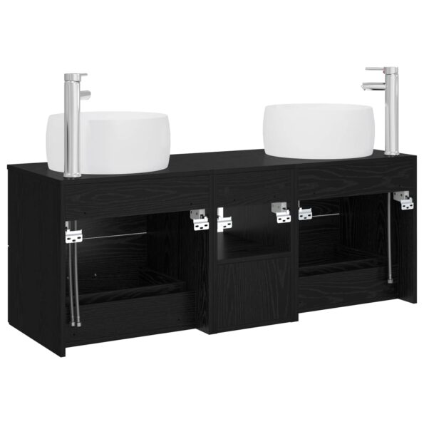 vidaXL Sada kúpeľňového nábytku 3 ks Čierna 49,5 x 44,5 x 66 cm – Obrázok 8