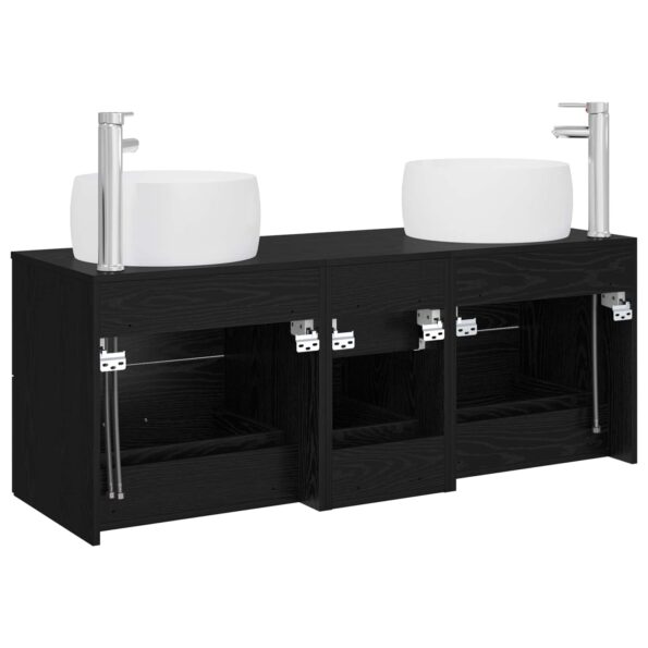 vidaXL Sada kúpeľňového nábytku 3 ks Čierna 49,5 x 44,5 x 66 cm – Obrázok 7
