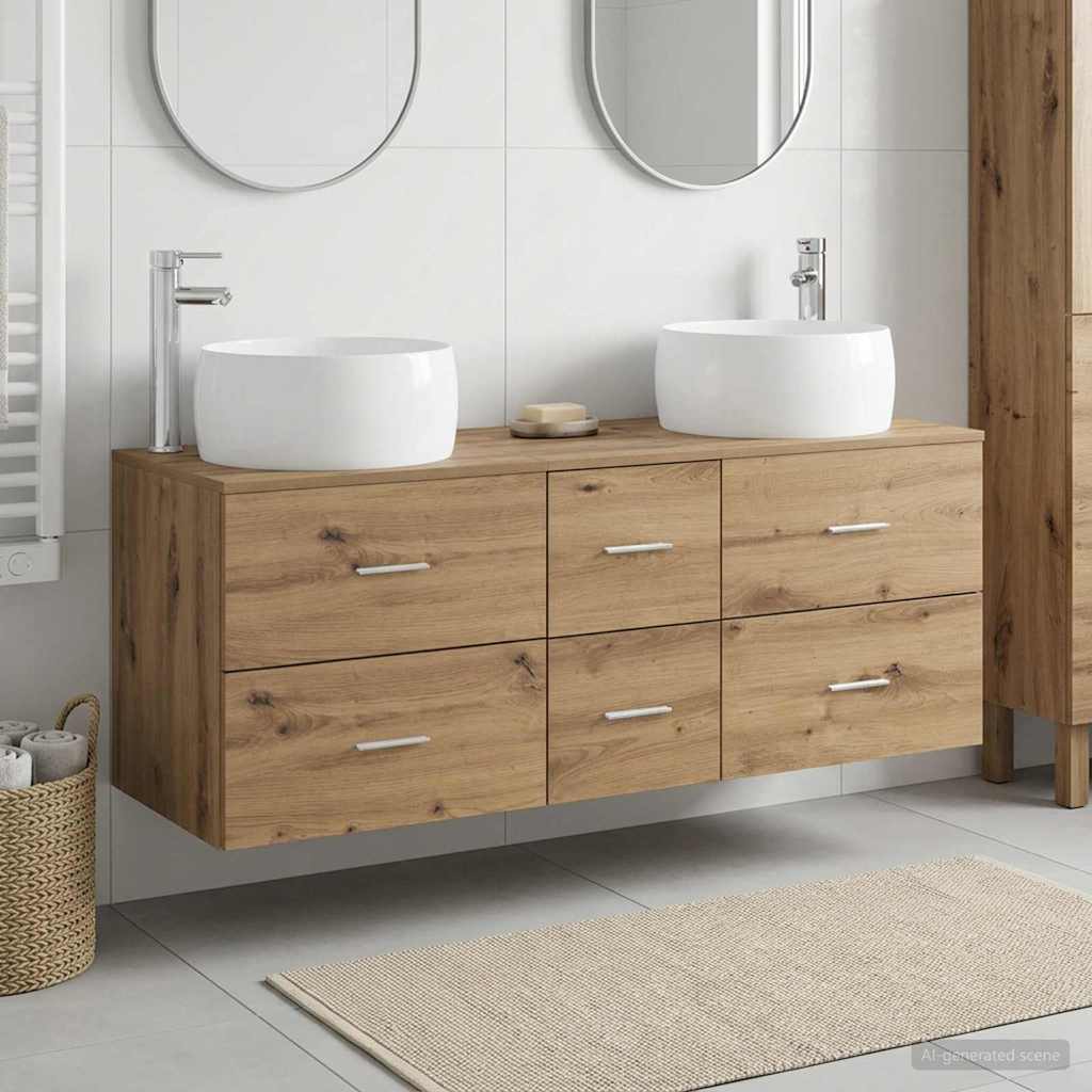 3405938_1.jpg vidaXL Sada kúpeľňového nábytku 3 ks Dub artisan 49,5 x 44,5 x 66 cm – Obrázok 1