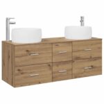 vidaXL Sada kúpeľňového nábytku 3 ks Dub artisan 49,5 x 44,5 x 66 cm – Obrázok 2