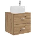 vidaXL Sada kúpeľňového nábytku 3 ks Dub artisan 49,5 x 44,5 x 66 cm – Obrázok 4