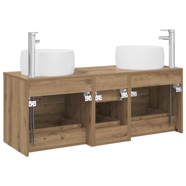 vidaXL Sada kúpeľňového nábytku 3 ks Dub artisan 49,5 x 44,5 x 66 cm – Obrázok 7