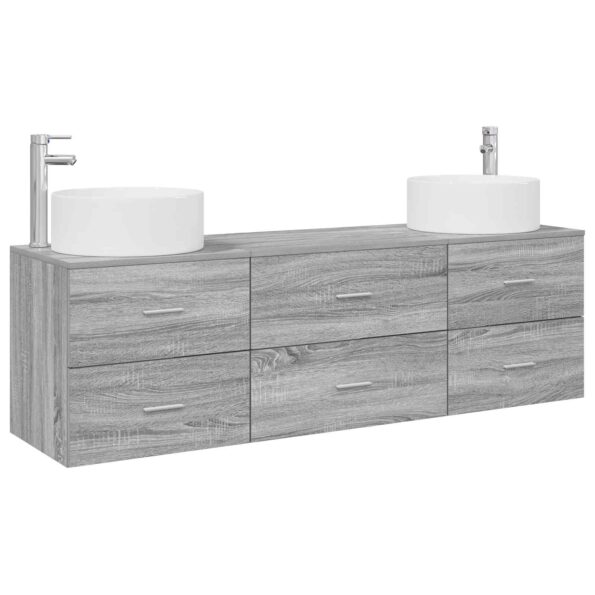 vidaXL Sada kúpeľňového nábytku 3 ks Sivý Sonoma 49,5 x 44,5 x 65,5 cm – Obrázok 2