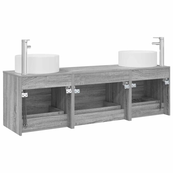 vidaXL Sada kúpeľňového nábytku 3 ks Sivý Sonoma 49,5 x 44,5 x 65,5 cm – Obrázok 7