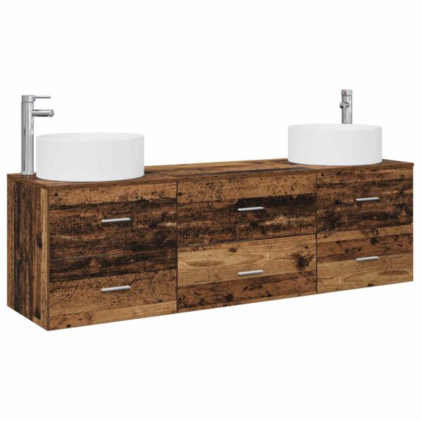 vidaXL Sada kúpeľňového nábytku 3 ks Staré drevo 49,5 x 44,5 x 65,5 cm – Obrázok 2