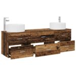 vidaXL Sada kúpeľňového nábytku 3 ks Staré drevo 49,5 x 44,5 x 65,5 cm – Obrázok 3