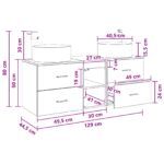 vidaXL Sada kúpeľňového nábytku 3 ks Čierna 49,5 x 44,5 x 65,5 cm – Obrázok 11