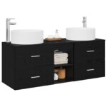 vidaXL Sada kúpeľňového nábytku 3 ks Čierna 49,5 x 44,5 x 65,5 cm – Obrázok 3