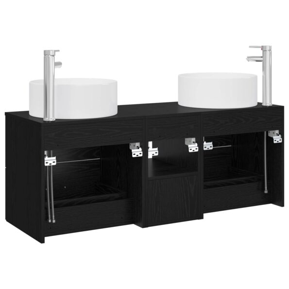 vidaXL Sada kúpeľňového nábytku 3 ks Čierna 49,5 x 44,5 x 65,5 cm – Obrázok 7